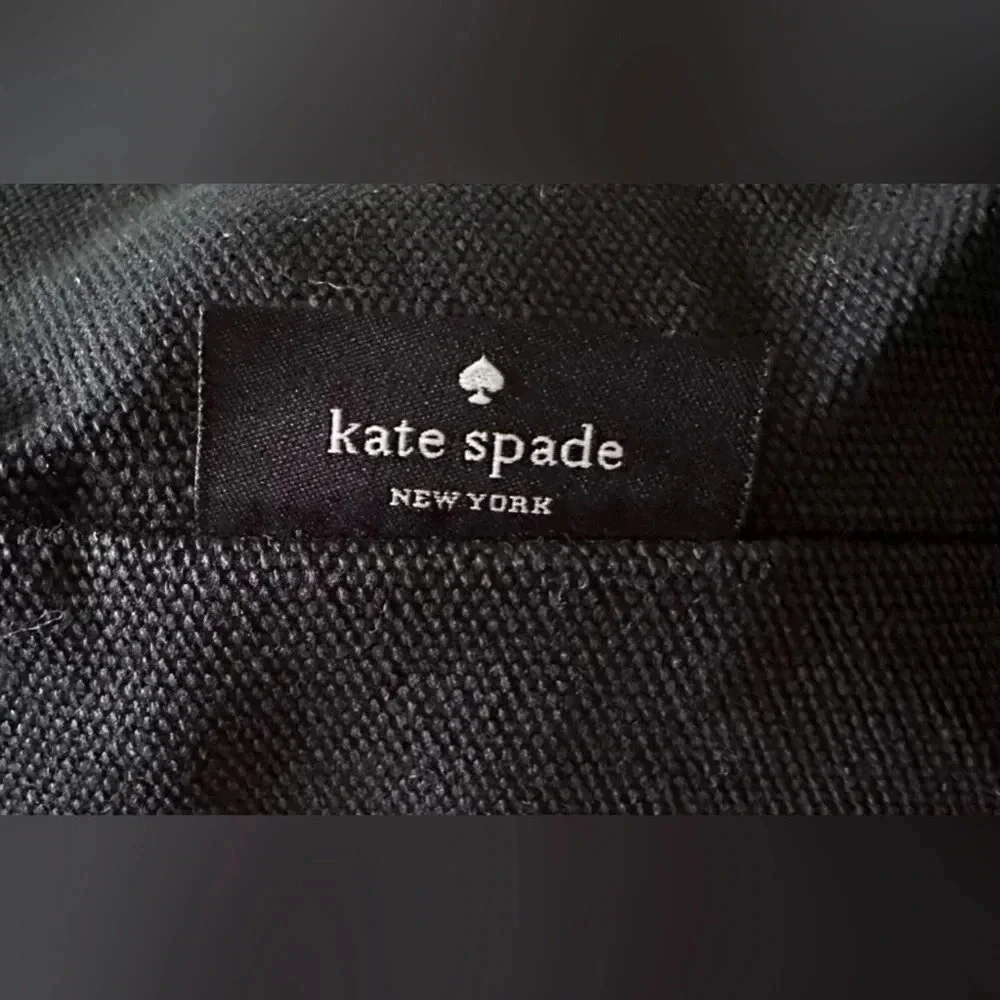 Kate Spade Cheers Wine Tote - Black Canvas - NWT